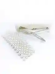 Белый клик-клак прямоугольник стразы жемчуг