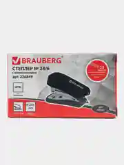 Степлер (мини) скобы №24/6, 26/6 Brauberg с антистеплером, до 25 листов, черный