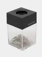 Диспенсер для скрепок магнитная Brauberg с 30 скрепками, прозрачный корпус