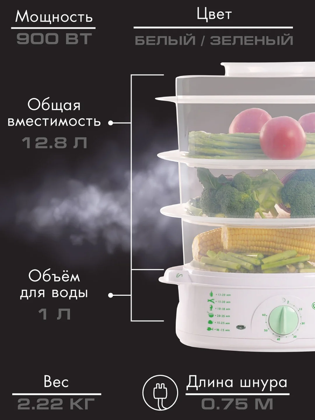 Пароварка Endever Vita-175