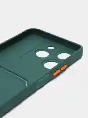 Тёмно-зелёный чехол на Tecno Spark 20 Pro / 20S Pro (Техно Спарк 20 Про/20S Про) с карманом для карт