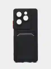 Черный чехол на Tecno Spark 20 Pro / 20S Pro (Техно Спарк 20 Про/20S Про) с карманом для карт