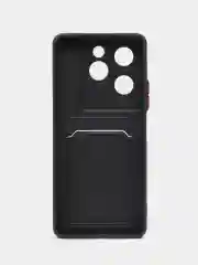 Черный чехол на Tecno Spark 20 Pro / 20S Pro (Техно Спарк 20 Про/20S Про) с карманом для карт