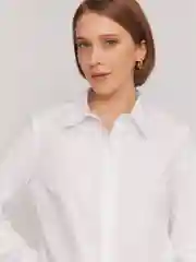 Белый женская рубашка с длинным рукавом