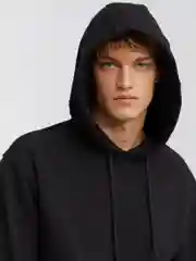 Черный мужской худи с капюшоном