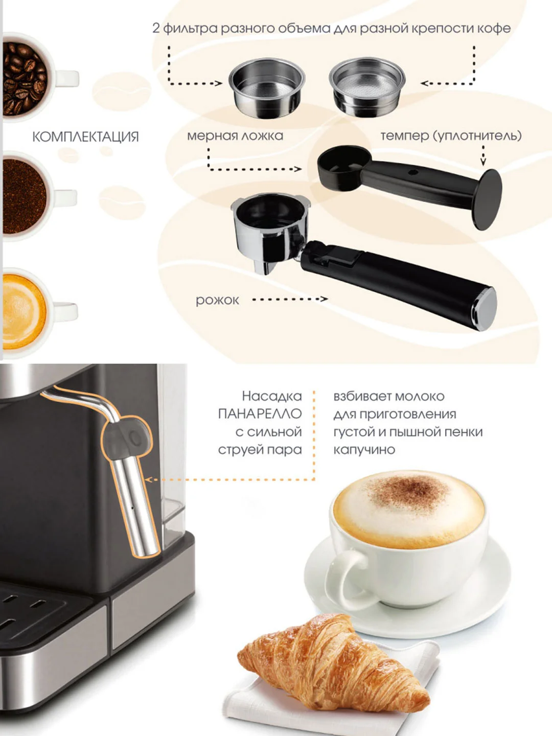 Кофеварка рожкового типа Endever Costa-1065