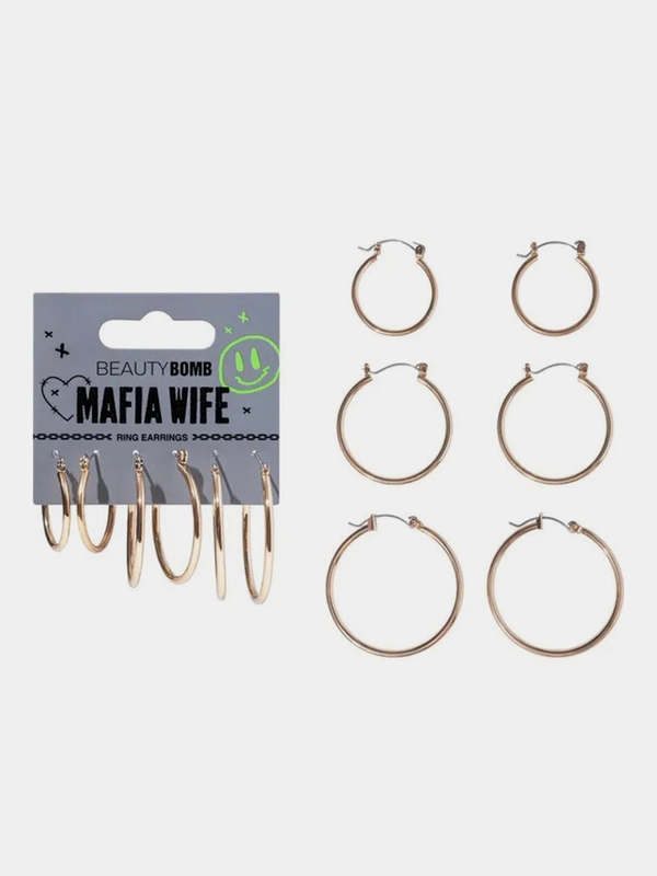 Серьги-кольца Beauty Bomb "Mafia wife", золотые