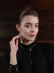 Длинные серьги с горным хрусталем