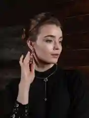 Длинные серьги с горным хрусталем