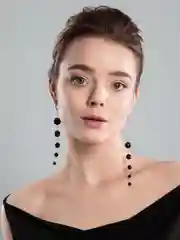 Длинные асимметричные серьги с агатом