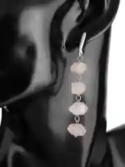 Длинные серьги с розовым кварцем
