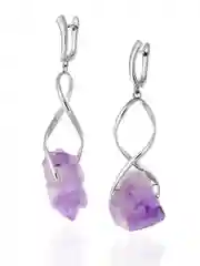 Длинные серьги с аметистом