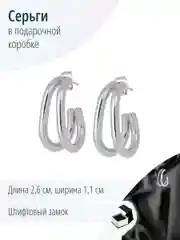 Серебристые серьги кольца