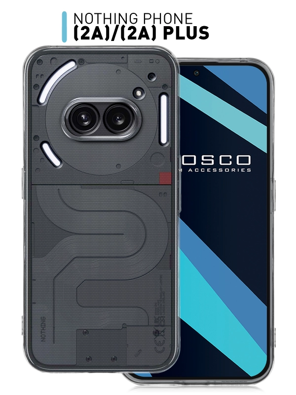 Чехол для Nothing Phone (2a), (2a) Plus силиконовый ROSCO прозрачный, бортик- защита камер