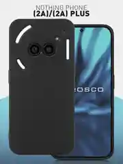 Черный чехол для Nothing Phone (2a), (2a) Plus защитный силиконовый ROSCO матовый с защитой камер