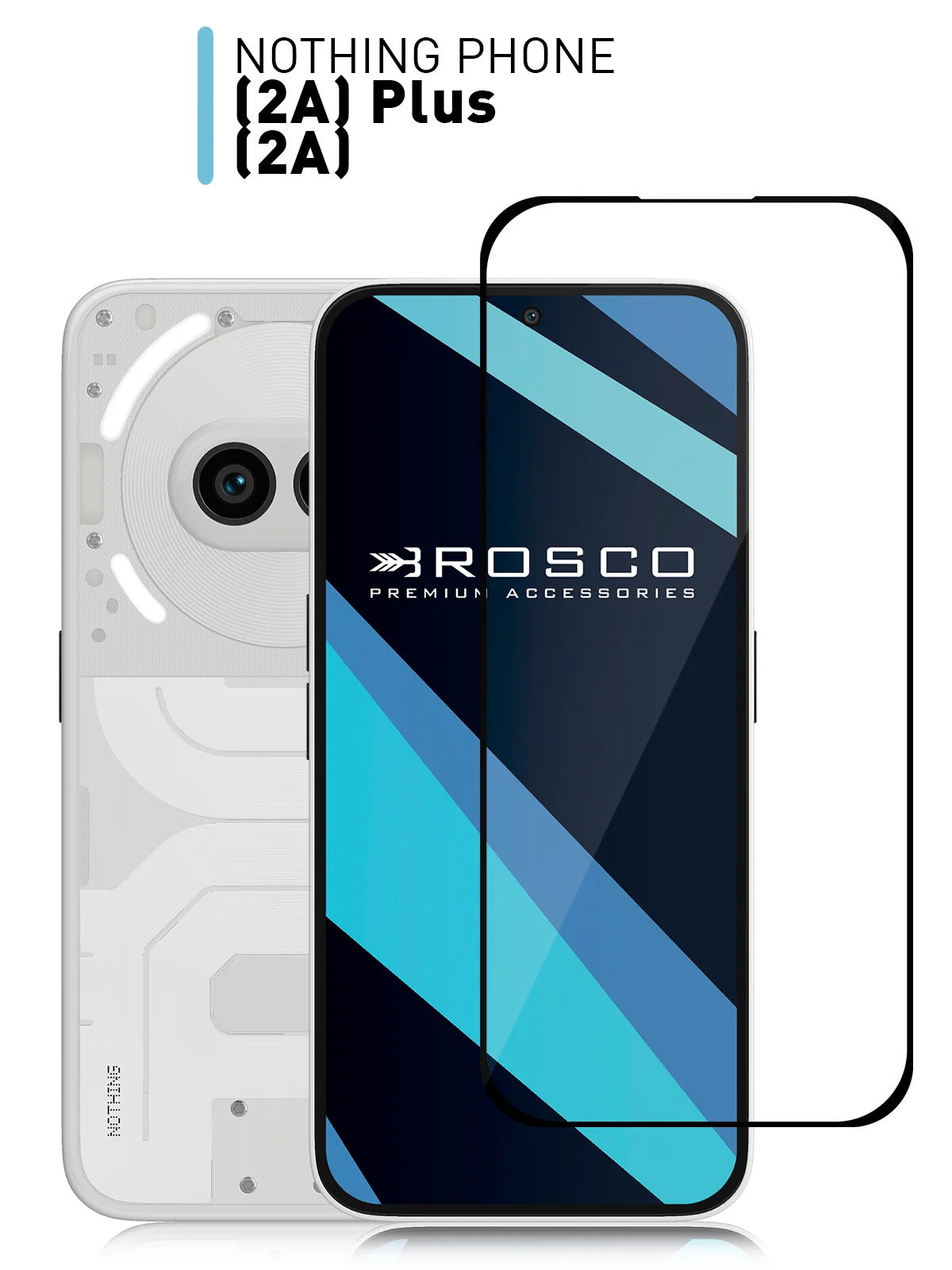 Прозрачный 1-2шт стекло для Nothing Phone (2a)/ (2a) Plus защитное ROSCO с олеофобное с черной рамкой