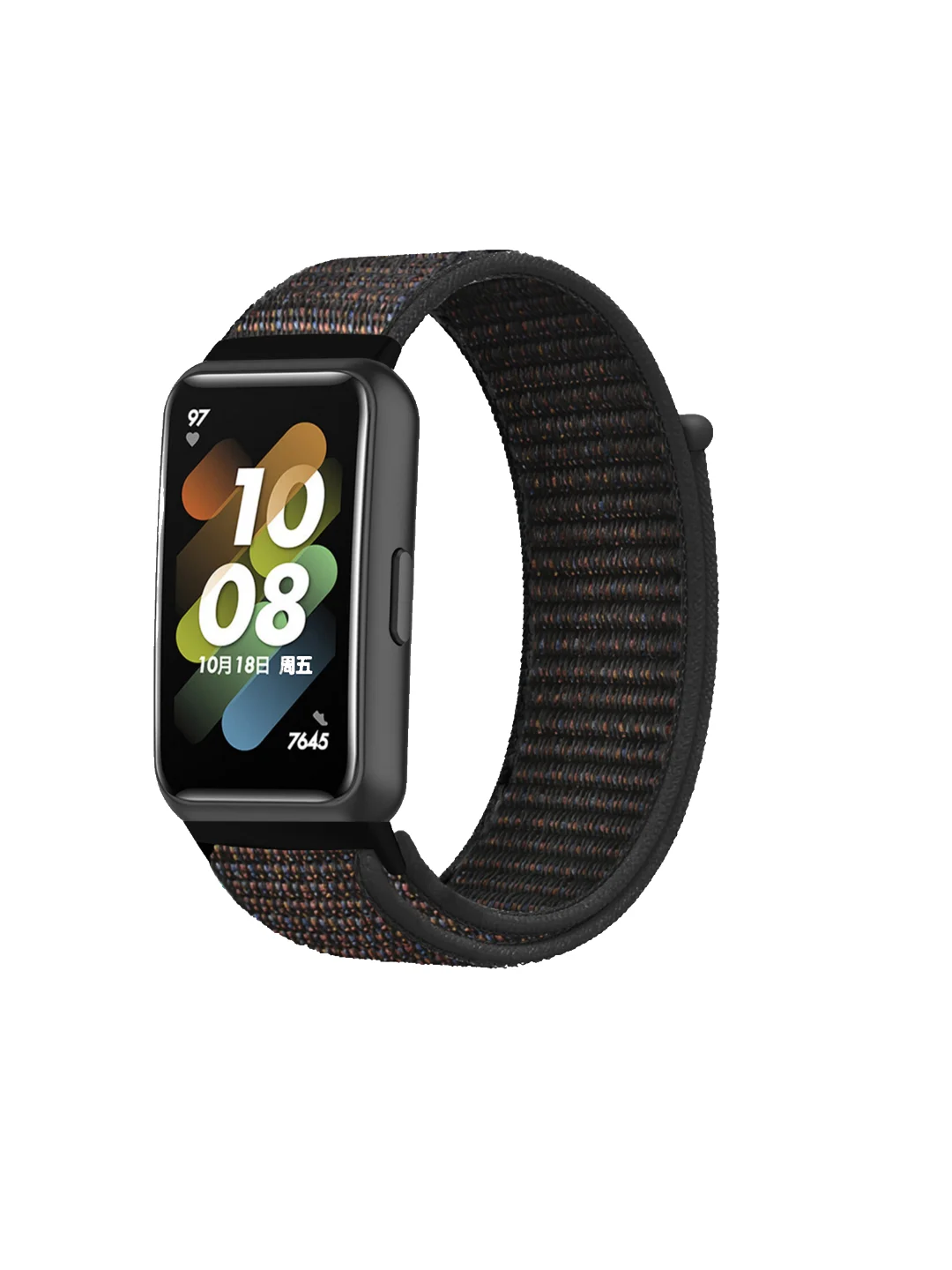 Черный нейлоновый ремешок для Huawei Honor Band 7