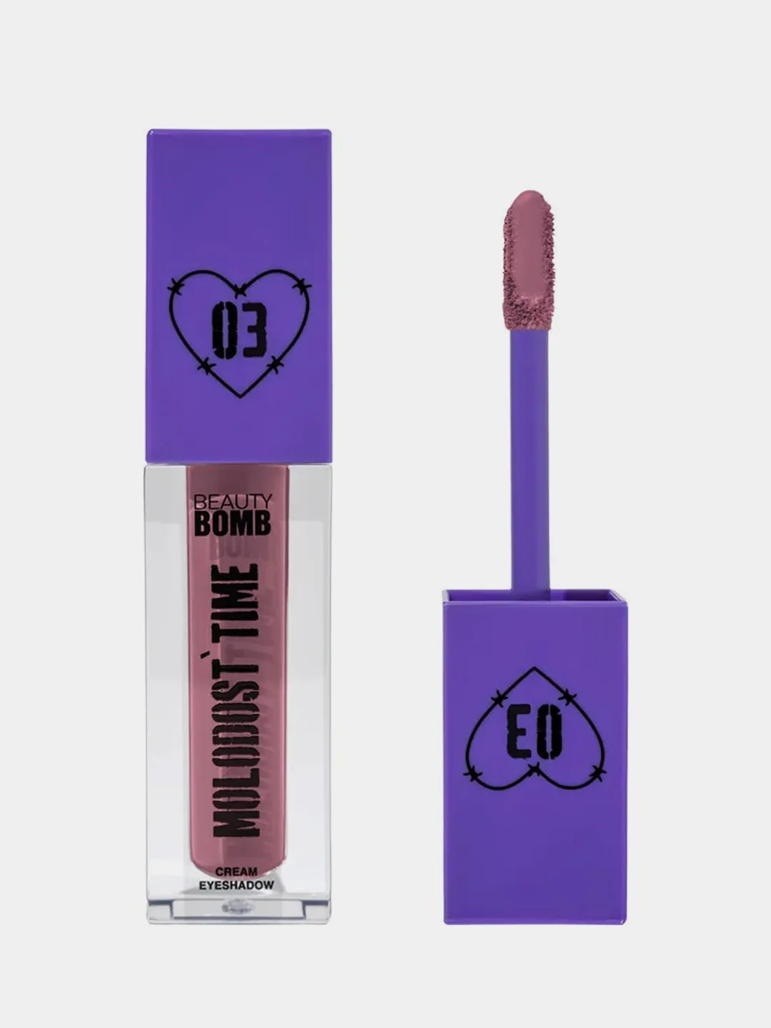 Кремовые тени для глаз Beauty Bomb "Molodost time", 03 Pink Goose-лиловый, 4 мл