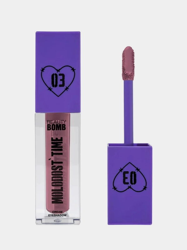 Кремовые тени для глаз Beauty Bomb "Molodost time", 03 Pink Goose-лиловый, 4 мл