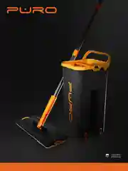 Черный швабра с отжимом и ведром, комплект для уборки PURO MINI