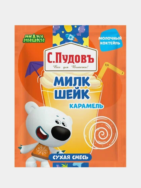 Сухая смесь для приготовления молочного коктейля С.Пудовъ МиМиМишки, карамельный, 30 г
