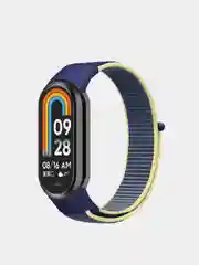 Голубой ремешок нейлоновый на липучке для Xiaomi Mi Band 8 / Mi Band 9