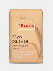 Мука ржаная С.Пудовъ, хлебопекарная, сеяная, 1 кг