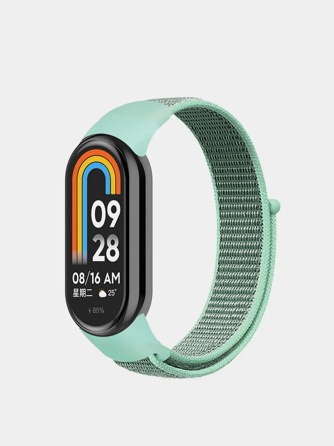 Бирюзовый ремешок нейлоновый на липучке для Xiaomi Mi Band 8 / Mi Band 9