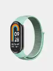 Бирюзовый ремешок нейлоновый на липучке для Xiaomi Mi Band 8 / Mi Band 9