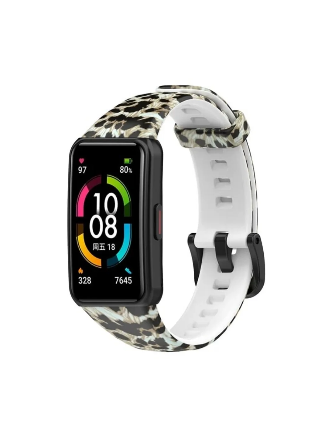 Коричневый силиконовый ремешок для Honor / Huawei Band 6, камуфляж, с принтом Nike Найк