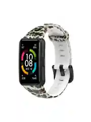 Коричневый силиконовый ремешок для Honor / Huawei Band 6, камуфляж, с принтом Nike Найк