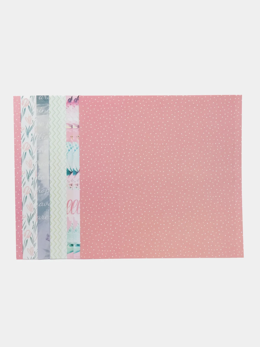 Цветная Washi-бумага 30х30 см Нежность природы, 12 листов, 12 дизайнов, 180 г/м2