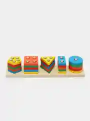 Сортер Brauberg Kids, 665259, для малышей, пирамидка, 5 фигур, развивающие игрушки, дерево