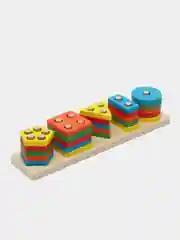 Сортер Brauberg Kids, 665259, для малышей, пирамидка, 5 фигур, развивающие игрушки, дерево