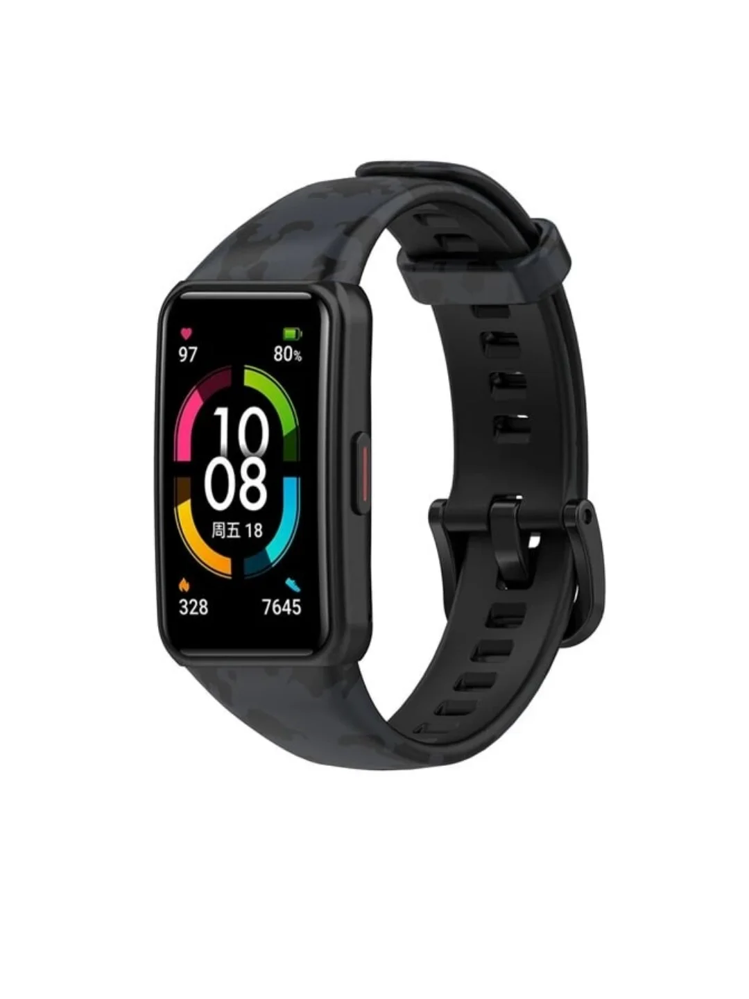 Серый силиконовый ремешок для Honor / Huawei Band 6, камуфляж, с принтом Nike Найк
