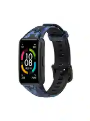 Темно-синий силиконовый ремешок для Honor / Huawei Band 6, камуфляж, с принтом Nike Найк