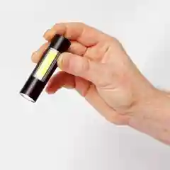 Черный светодиодный ручной аккумуляторный с 3 режимами USB фонарь GLANZEN UFL-0300-519B