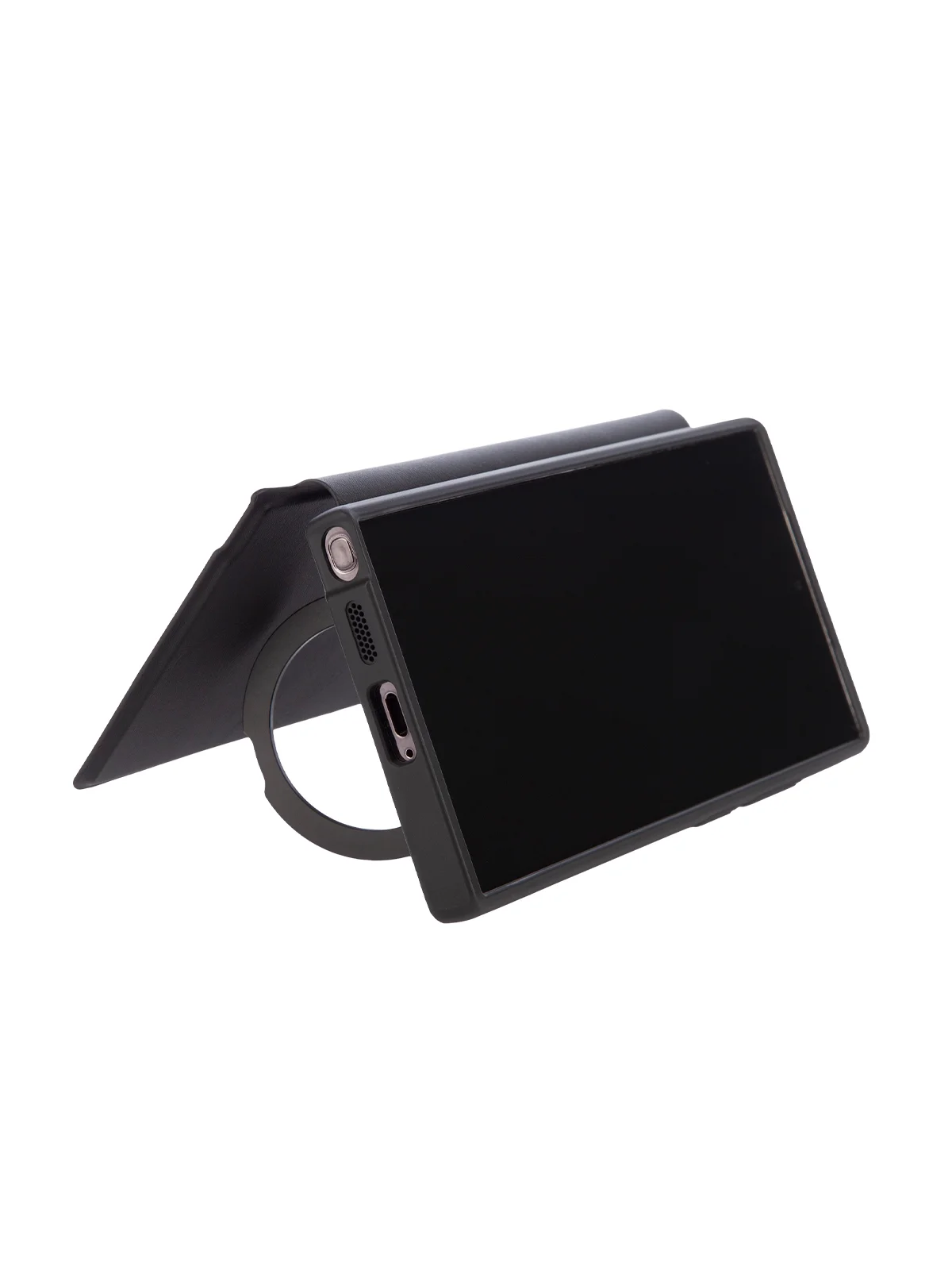 Черный чехол-книжка MagSafe для Samsung Galaxy S24, S24+, S24 Ultra из экокожи BROSCORP с кольцом