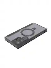 Черный чехол-книжка MagSafe для Samsung Galaxy S24, S24+, S24 Ultra из экокожи BROSCORP с кольцом