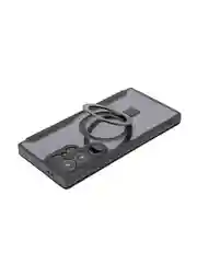 Черный чехол-книжка MagSafe для Samsung Galaxy S24, S24+, S24 Ultra из экокожи BROSCORP с кольцом