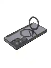 Черный чехол-книжка MagSafe для Samsung Galaxy S24, S24+, S24 Ultra из экокожи BROSCORP с кольцом