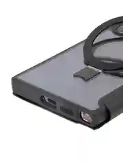 Черный чехол-книжка MagSafe для Samsung Galaxy S24, S24+, S24 Ultra из экокожи BROSCORP с кольцом