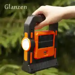 Оранжевый светодиодный кемпинговый аккумуляторный с 3 режимами USB фонарь GLANZEN CFL-0600-T18-1