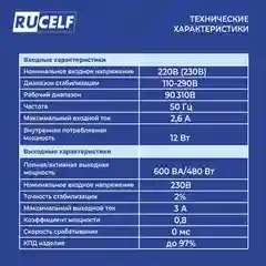 Серый стабилизатор напряжения инверторный настенный IS-600 600 ВА/480Вт для котельного оборуд