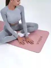 Розовый коврик для йоги и фитнеса ASKA, нескользящий TPE