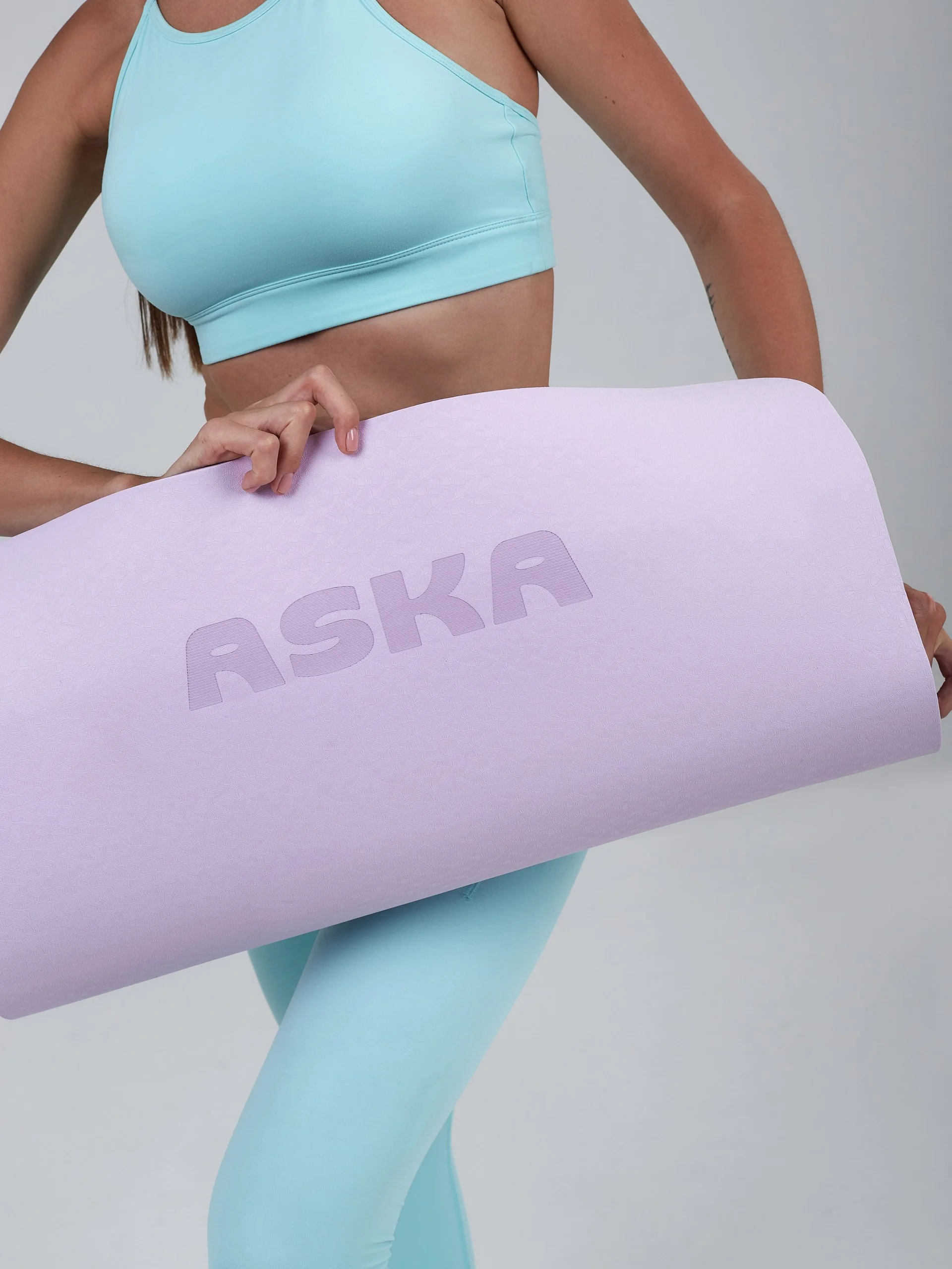 Лавандовый коврик для йоги и фитнеса ASKA, нескользящий TPE