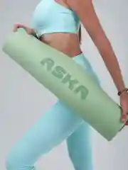 Салатовый коврик для йоги и фитнеса ASKA, нескользящий TPE