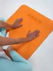 Оранжевый коврик для йоги и фитнеса ASKA, нескользящий TPE