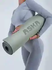 Серый коврик для йоги и фитнеса ASKA, нескользящий TPE