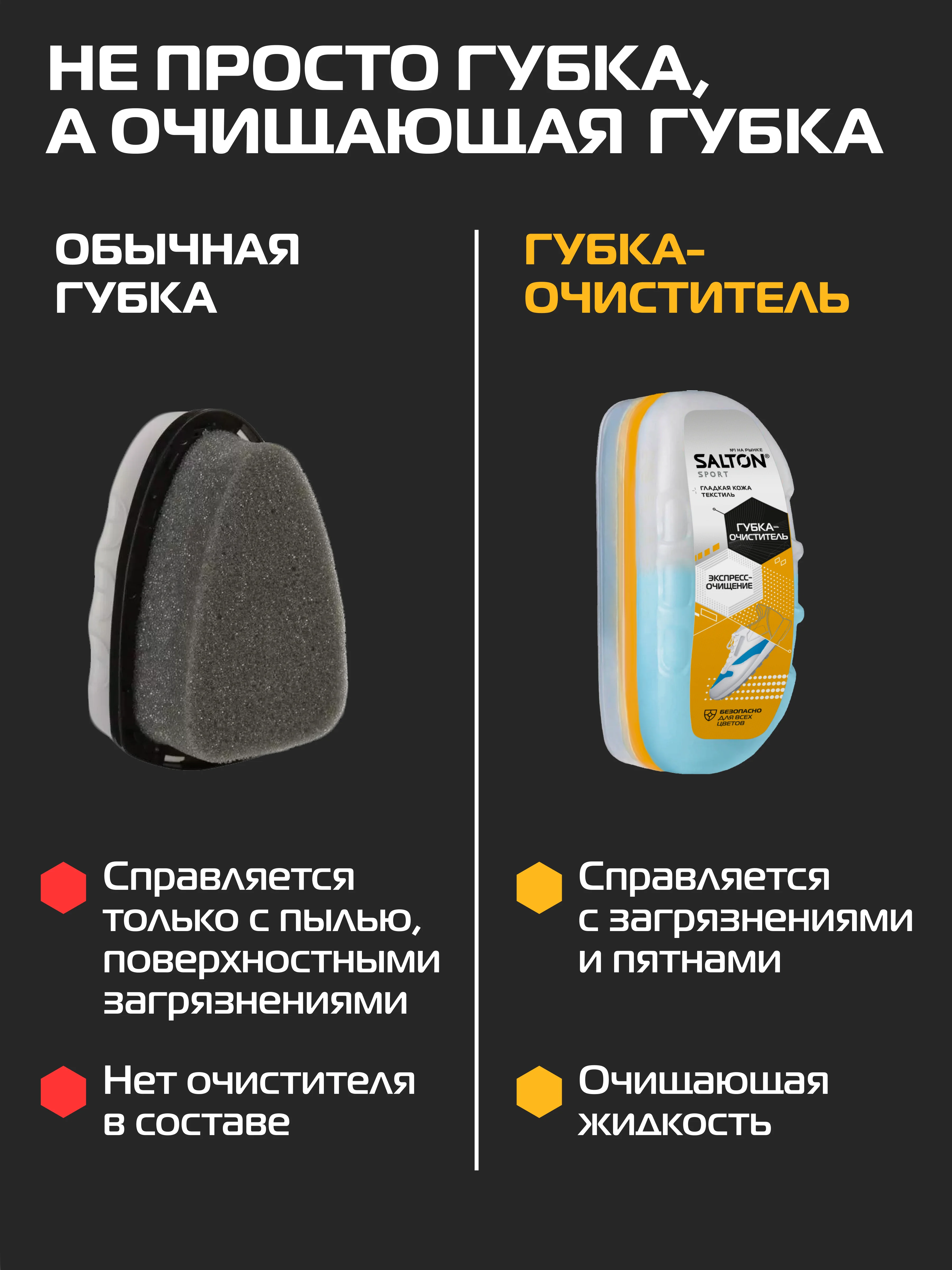 Губка для кроссовок и спортивной обуви Sport, 2шт